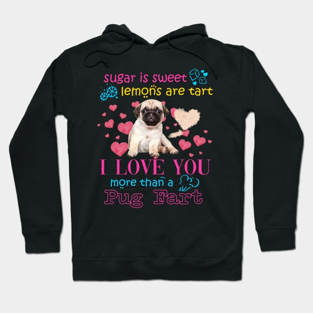 Funny Valentine Pug Hoodie by Luna Illustration